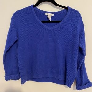 Design History Blue Cropped Sweater Top